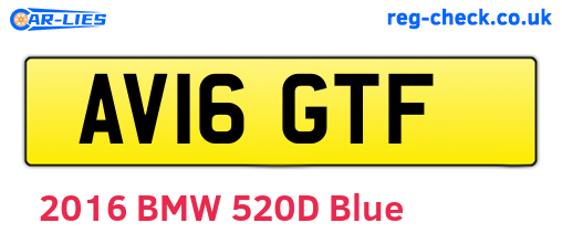 AV16GTF are the vehicle registration plates.