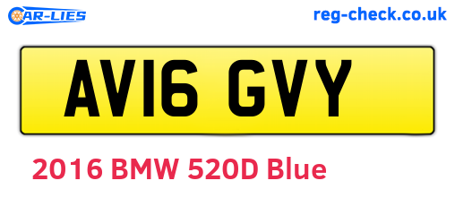 AV16GVY are the vehicle registration plates.