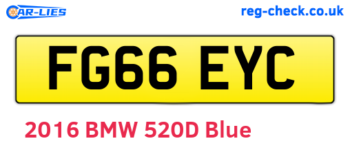 FG66EYC are the vehicle registration plates.