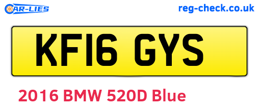 KF16GYS are the vehicle registration plates.