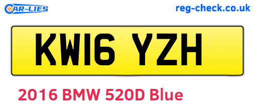 KW16YZH are the vehicle registration plates.