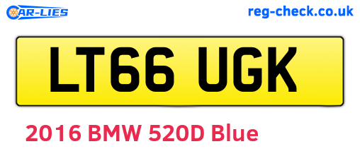 LT66UGK are the vehicle registration plates.