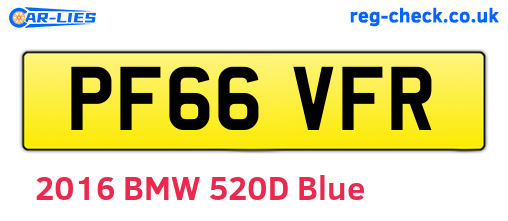 PF66VFR are the vehicle registration plates.