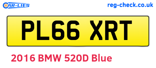 PL66XRT are the vehicle registration plates.