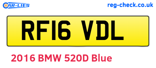 RF16VDL are the vehicle registration plates.