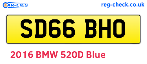 SD66BHO are the vehicle registration plates.
