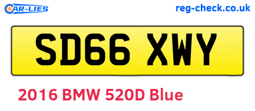 SD66XWY are the vehicle registration plates.