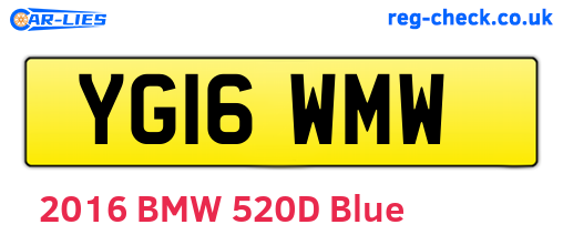 YG16WMW are the vehicle registration plates.