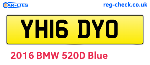 YH16DYO are the vehicle registration plates.