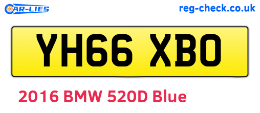 YH66XBO are the vehicle registration plates.
