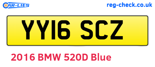YY16SCZ are the vehicle registration plates.