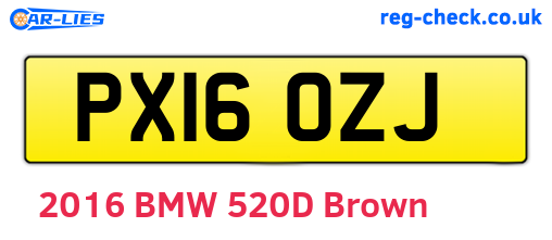 PX16OZJ are the vehicle registration plates.
