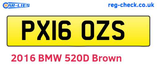 PX16OZS are the vehicle registration plates.