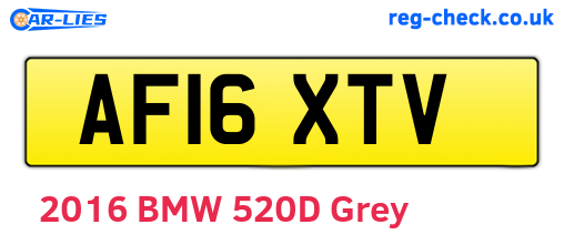 AF16XTV are the vehicle registration plates.