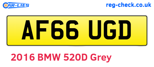 AF66UGD are the vehicle registration plates.