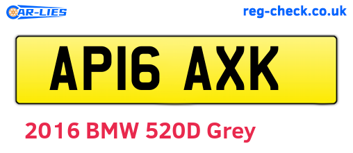 AP16AXK are the vehicle registration plates.