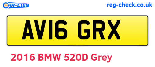 AV16GRX are the vehicle registration plates.