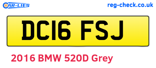 DC16FSJ are the vehicle registration plates.