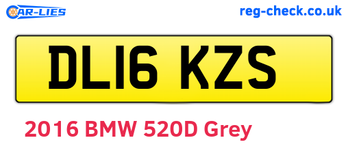 DL16KZS are the vehicle registration plates.