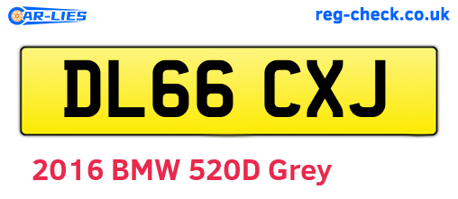 DL66CXJ are the vehicle registration plates.
