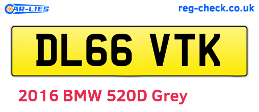 DL66VTK are the vehicle registration plates.