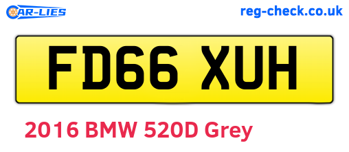 FD66XUH are the vehicle registration plates.