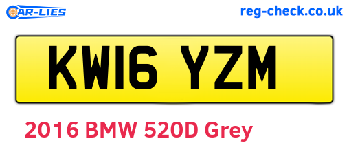 KW16YZM are the vehicle registration plates.