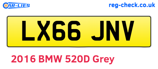 LX66JNV are the vehicle registration plates.