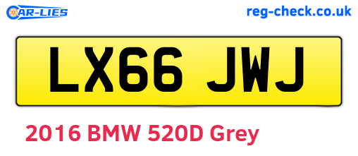 LX66JWJ are the vehicle registration plates.