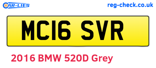 MC16SVR are the vehicle registration plates.
