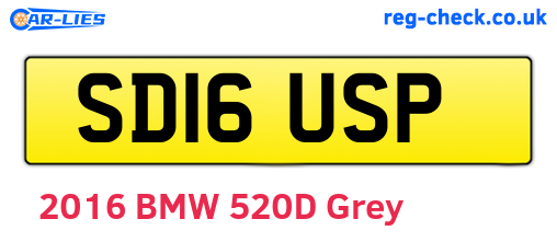 SD16USP are the vehicle registration plates.