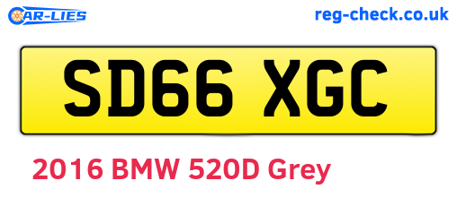 SD66XGC are the vehicle registration plates.