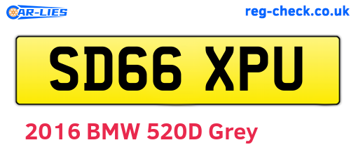 SD66XPU are the vehicle registration plates.
