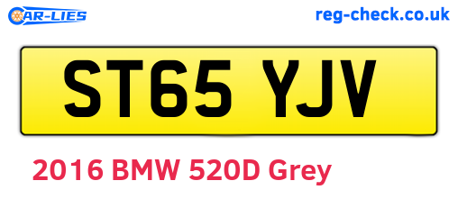 ST65YJV are the vehicle registration plates.