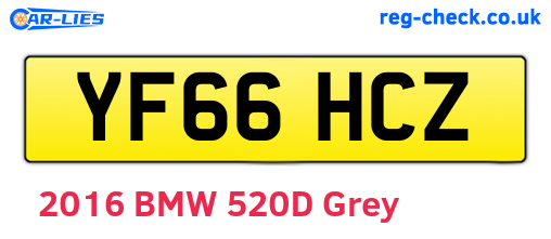 YF66HCZ are the vehicle registration plates.