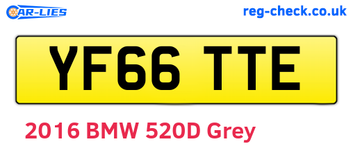 YF66TTE are the vehicle registration plates.