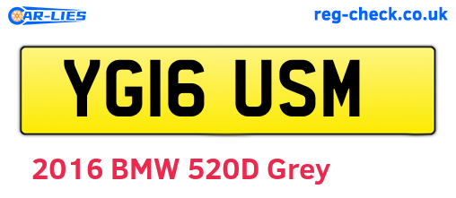 YG16USM are the vehicle registration plates.