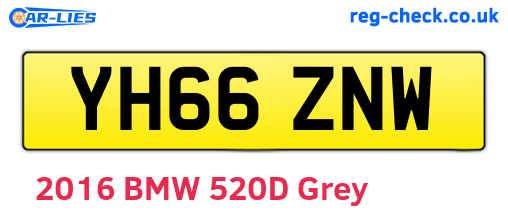 YH66ZNW are the vehicle registration plates.