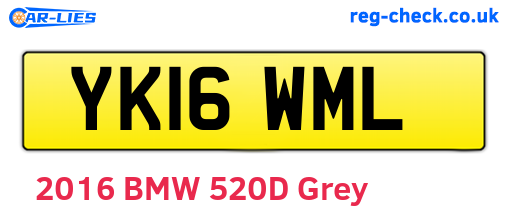 YK16WML are the vehicle registration plates.