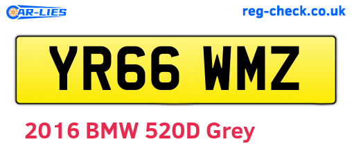 YR66WMZ are the vehicle registration plates.