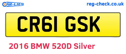 CR61GSK are the vehicle registration plates.