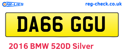 DA66GGU are the vehicle registration plates.