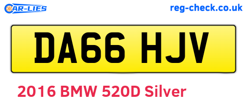 DA66HJV are the vehicle registration plates.