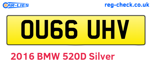 OU66UHV are the vehicle registration plates.