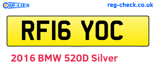 RF16YOC are the vehicle registration plates.