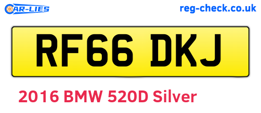 RF66DKJ are the vehicle registration plates.