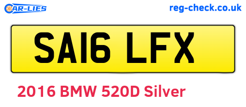 SA16LFX are the vehicle registration plates.
