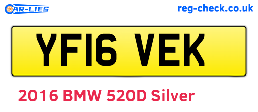 YF16VEK are the vehicle registration plates.
