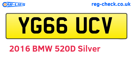 YG66UCV are the vehicle registration plates.