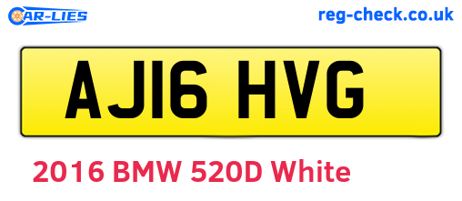 AJ16HVG are the vehicle registration plates.